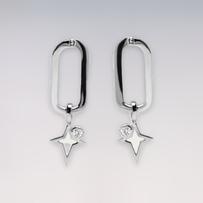 Star Silver Earrings