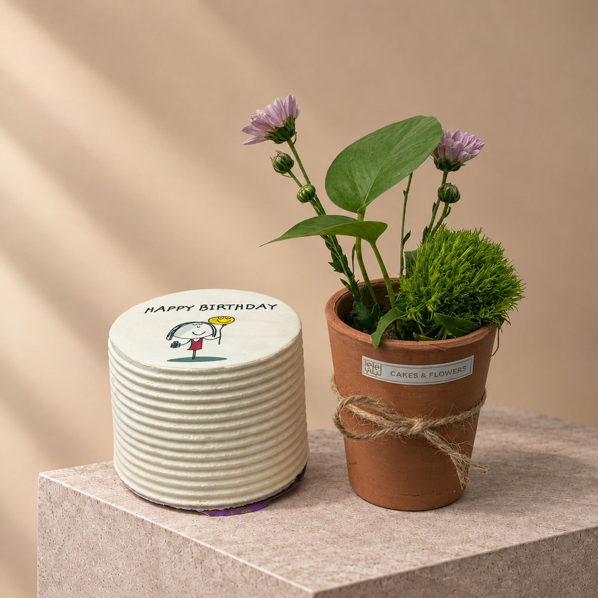 Clay Pot Plant with Mini Cake (2)