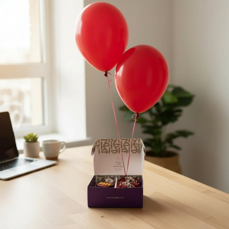 New Year Flowers and Cake Box