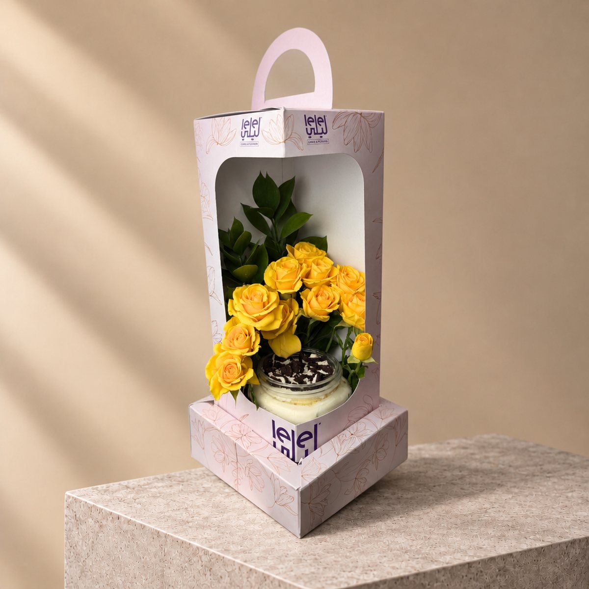 Oreo Happiness Jar with Yellow Roses (2)