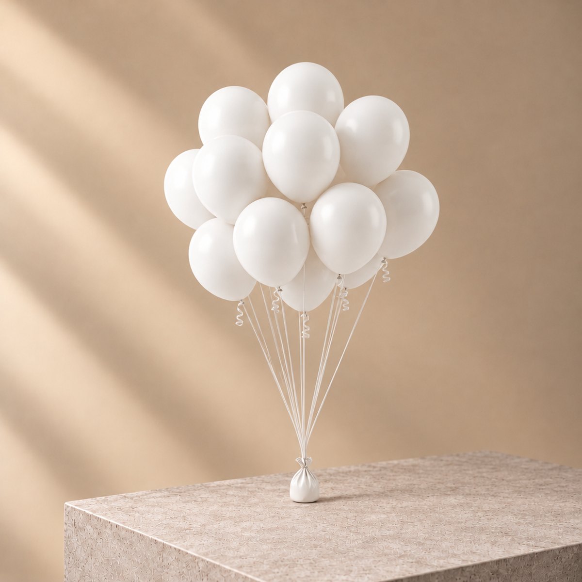 Set of 10 White Helium Balloons