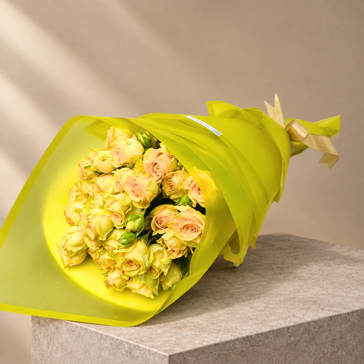 Golden Rose Bouquet of 10 Yellow Baby Roses (2)