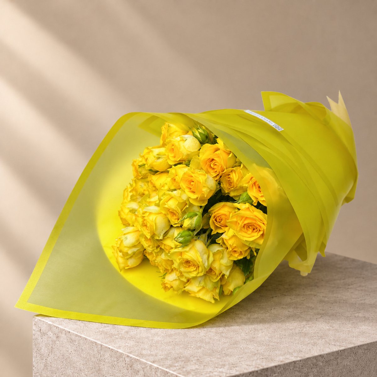 Golden Rose Bouquet of 10 Yellow Baby Roses (3)
