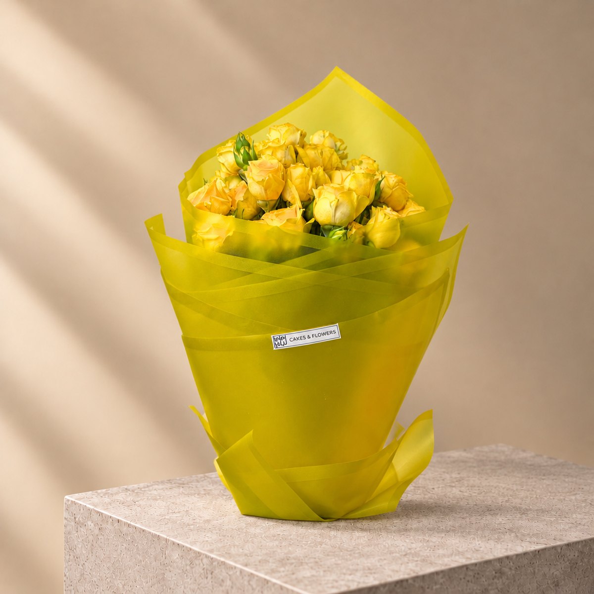 Golden Rose Bouquet of 10 Yellow Baby Roses (4)