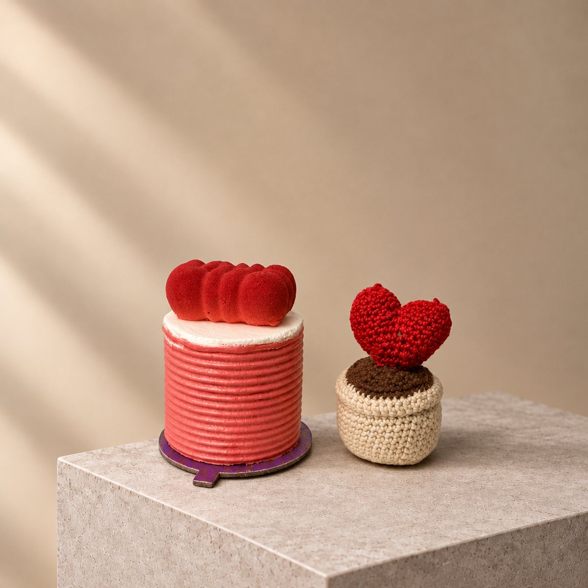 Love You Forever Cake with Crochet Heart (4)