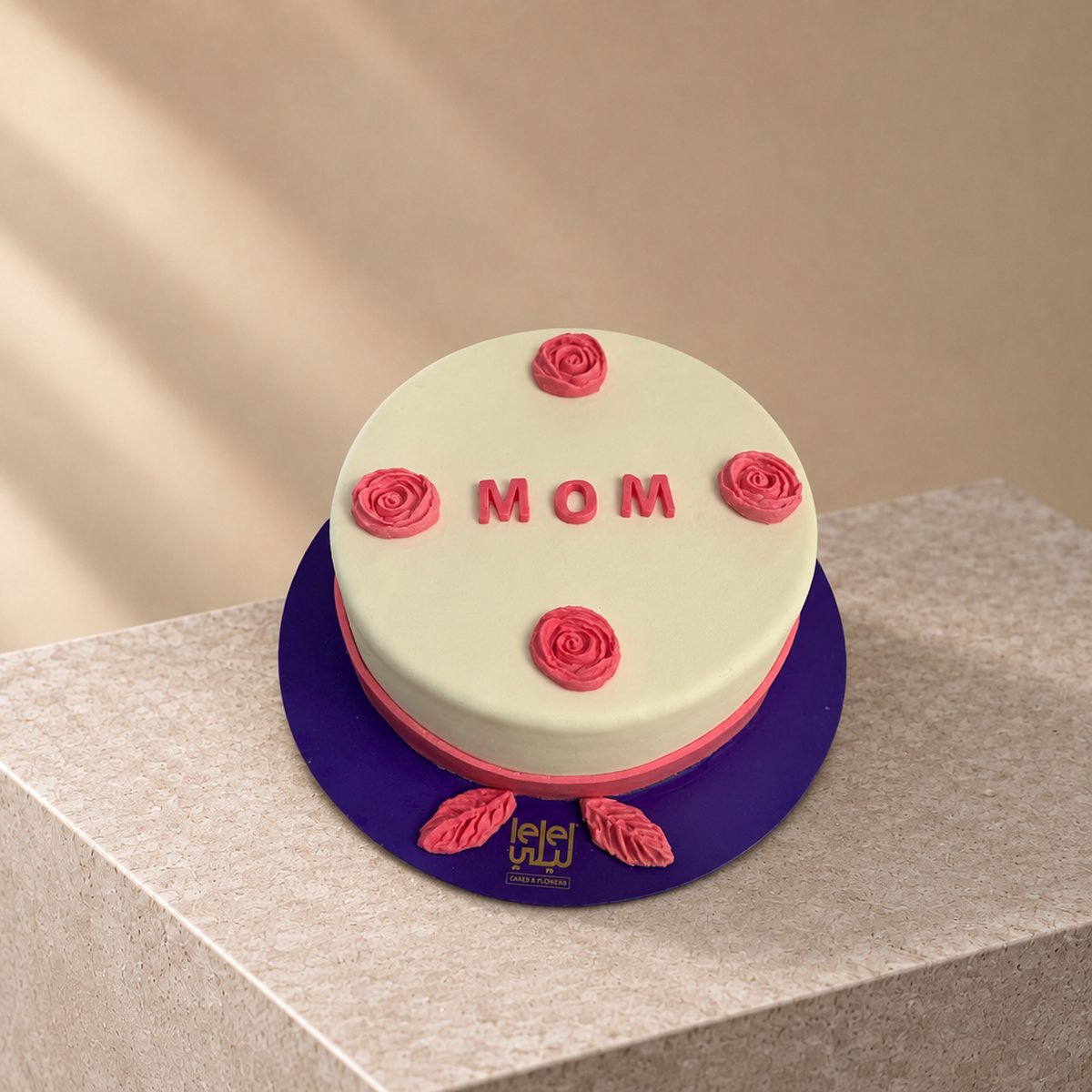 Large White Mom Cake