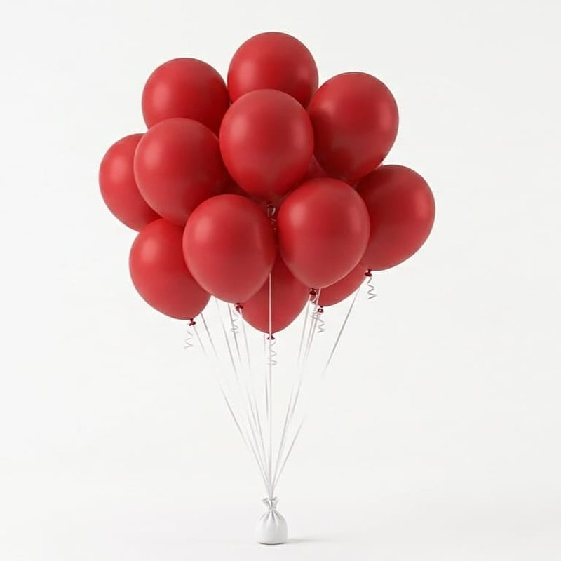 Set of 10 Red Helium Balloons