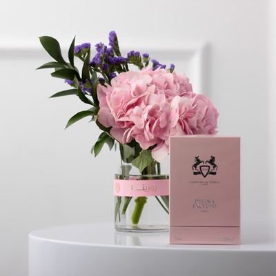 Hydrangea Vase with Parfums de Marly Perfume