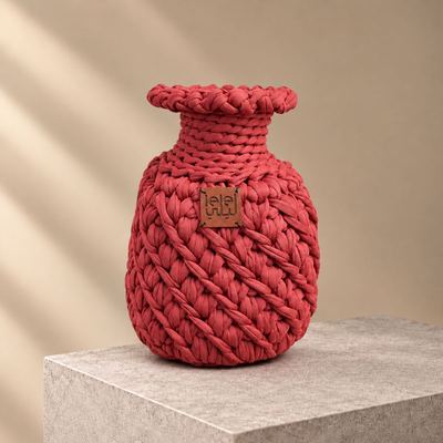 Coral Crochet Vase