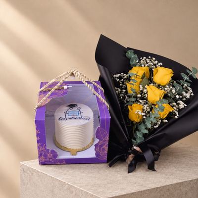 Graduation Package with Flowers, Cake and Balloons