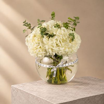Farah White Hydrangea Vase
