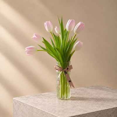 Soft Pink Tulip Vase